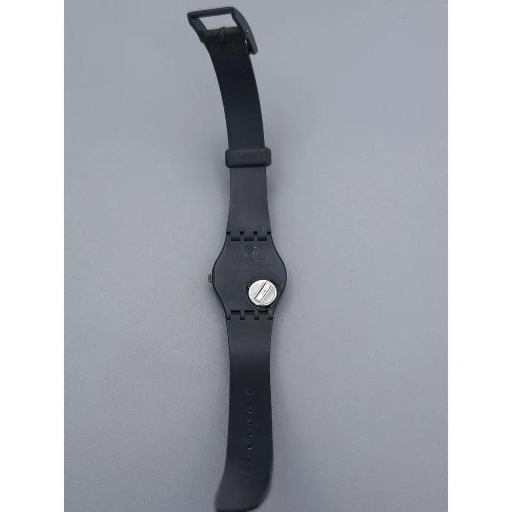 Vintage 1984 Swatch Lady LA100 Miss Chanel Miss Pinstripe Swiss Watch